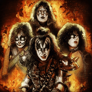 #megandreamtattoo .  Kiss- the superheroes of Rock & Roll . As a lifelong fan this would be a dream to have inked on me.