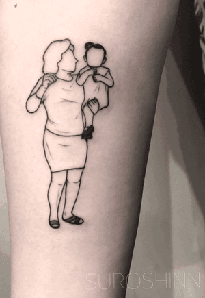 #mother #daughter ouline tatttoo by Sue 
