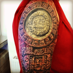Mayan calender with stone work had most of it done free hand 