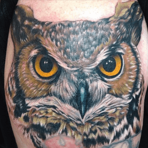 Check out theinterviewertattoo.com to see which artist did this owl and got a huge interview! 