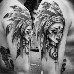 Awesome! #indian #nativeamerican #chief #Indianwomantattoo 