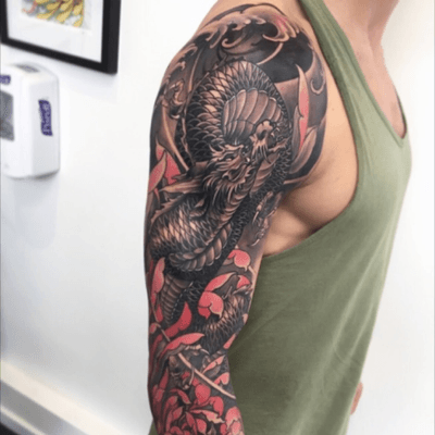 dragon sleeve tattoos