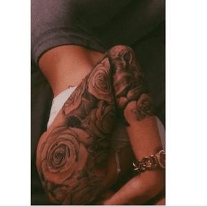 How id love for my 3 quater sleeve to look like. The fullness of the tattoo especially behind the roses and incorporating a Tiger in it    #sleevedreams