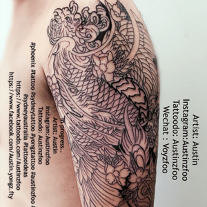 In progress.. Artist: Austin Instagram:Austinzfoo Tattoodo: Austinzfoo #phoenix #tattoo #sydneytattoo #yongztattoo #austinzfoo #tattoos #sydneyaustralia #tattooideas https://www.tattoodo.com/Austinzfoo https://www.facebook.com/Austin.yongz.fty