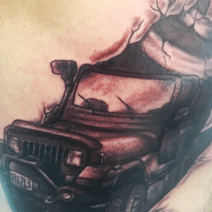 My 92 yj jeep ripping out of my skin breaking ribs done by Mandy Perue