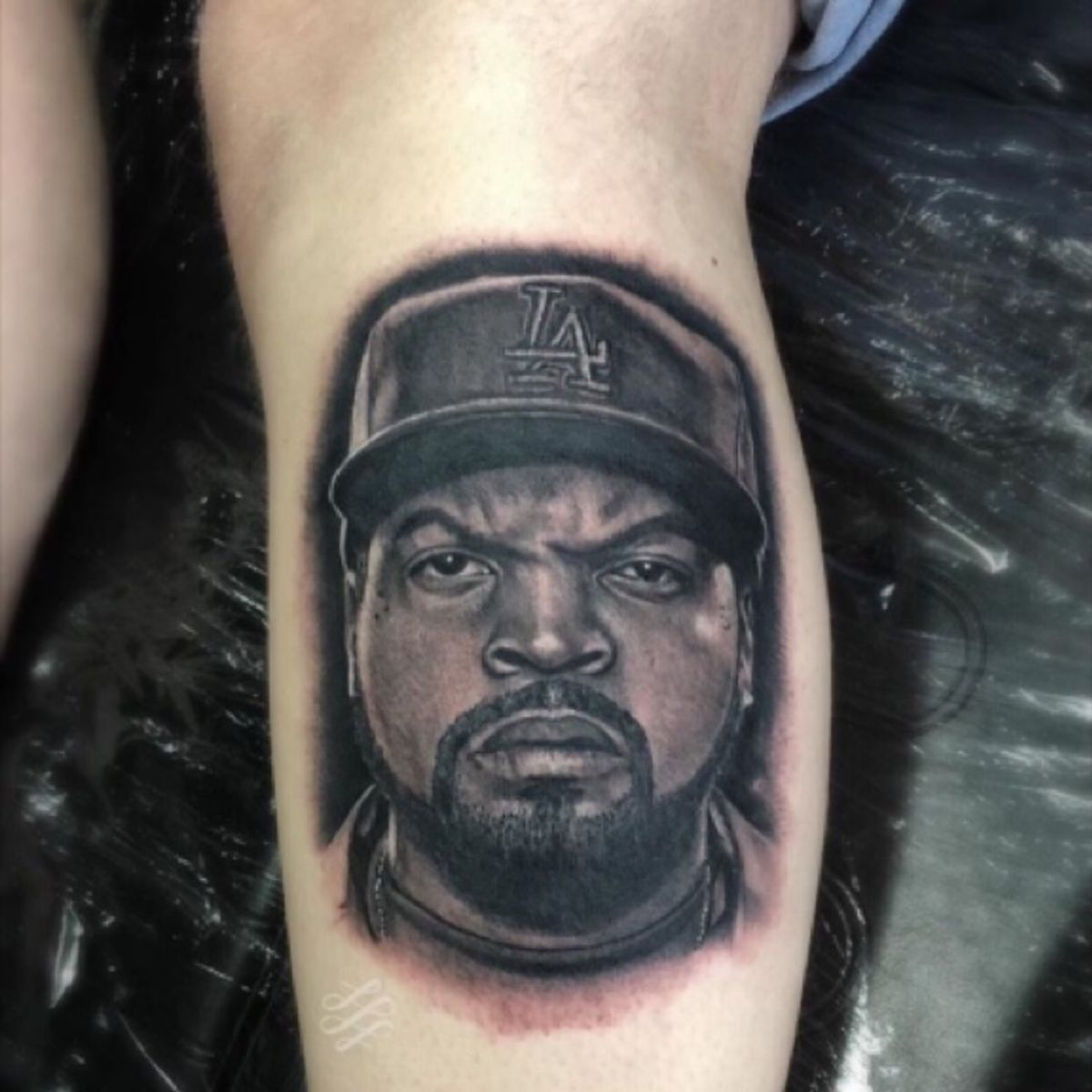 Tattoo Uploaded By Stag And Dagger Tattoo • Ice Cube Portrait Tattoo By Lewis Hazlewood At Stag