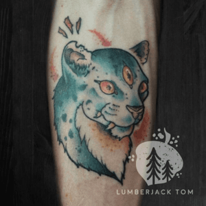 Healed- Three eyed ocelot on the forearm from me predrawn book