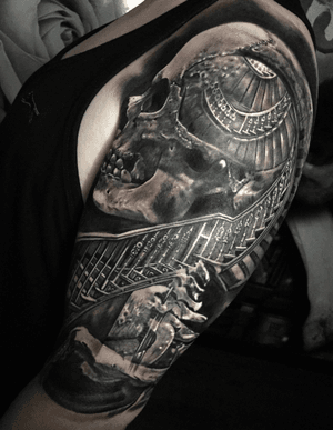 #skull #staircase morph #tattoo #tattoos #tattooartist #BishopRotary #BishopBrigade #BlackandGreytattoo #QuantumInk #ImmortalAlliance #SullenClothing #SullenArtCollective #Sullen #SullenFamily #TogetherWeRise #ArronRaw #RawTattoo #TattooLand #InkedMag #Inksav#BlackandGraytattoo #tattoodoapp #tattoodo