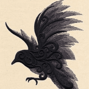 Filagree raven tattoo design 