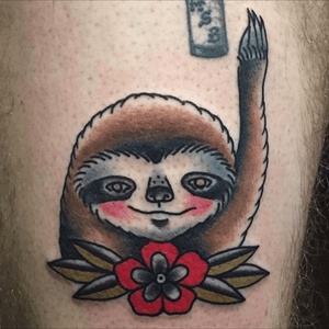 Traditional Sloth by Pip Abraxas #sloth #traditional #oldschool #color #animals #tattoosbypip #pip #Abraxas 