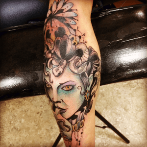My #Medusa fresh off the bed! For the #Badass behind every Mom. #Forearm #Elbow #GhostofGraceTattooCollective 