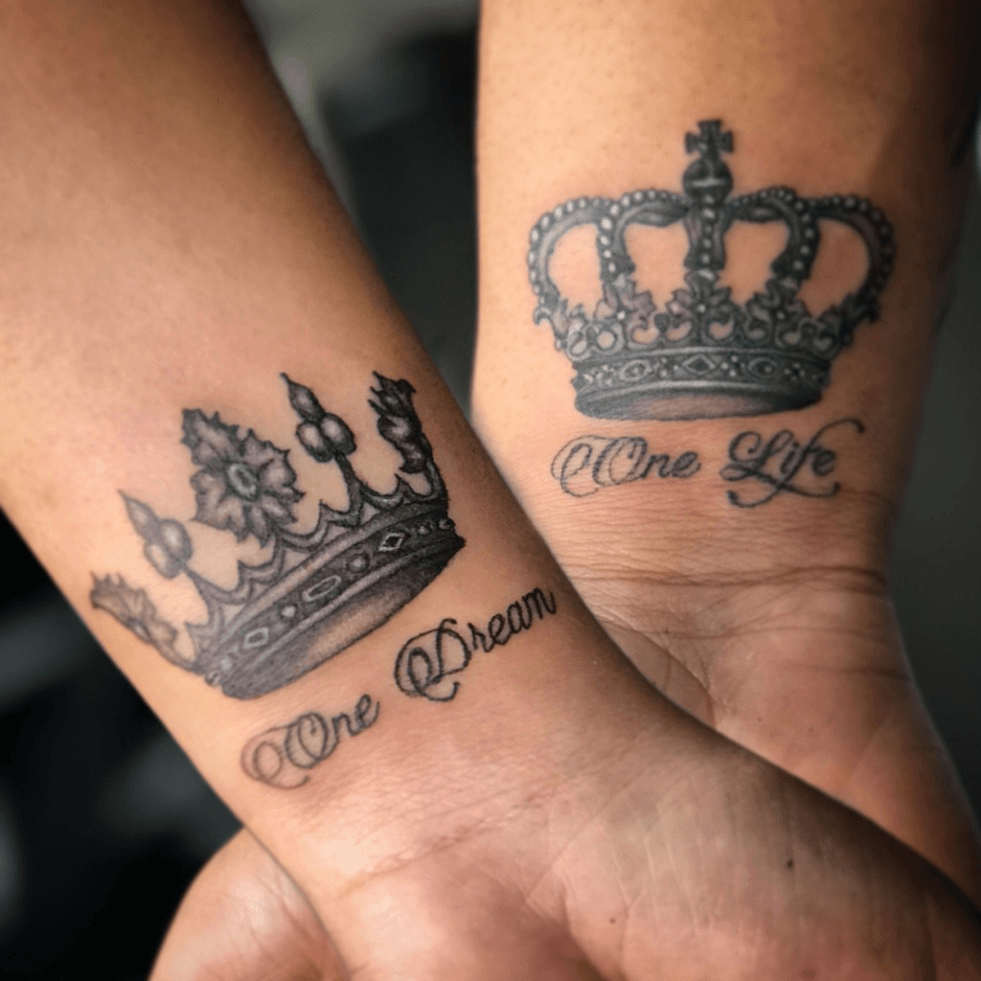 Tattoo uploaded by Ed Sarcia • King and queen couple tattoo • Tattoodo