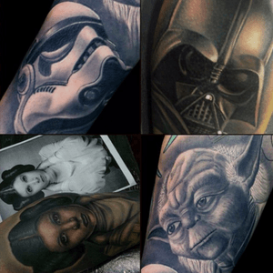Star Wars Tattoo#jumilla #largavida13 #largavidatrece #kwadron #viking_ink #amtattoosuplies #valencia #spain #quartdepoblet #realistic #realismo #bodyart #tattoo #tattoos #tattooart #tattooartis #yoda#darthvader#cine#starwars