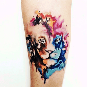 This is beautiful! #lion #watercolor 