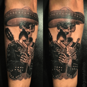 Guivy Hellcat - GENEVA 🇨🇭 #Mexican #mariachi #blackandgrey #zapata #cholo #chicano #guivy #artforsinners #tattoo #tatouage #geneva #geneve #switzerland #suisse #guivy #skull #details #realism #gun #magnum