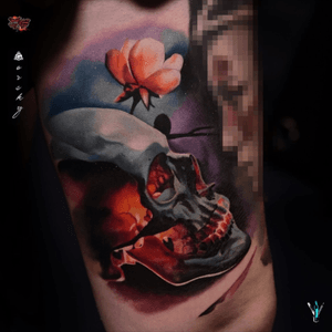 Gorsky Tattoos done with FK Irons Tattoo Machines, World Famous Tattoo Ink, H2Ocean, Killer Ink Tattoo, EZ Cartridge #tattoo #tattoodo #ink #skull #realistictattoo #colortattoo #london #chelsea 