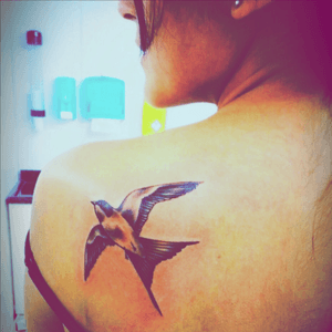 My first tattoo ❤️🕊 #andorinha #bird #firsrtattoo 