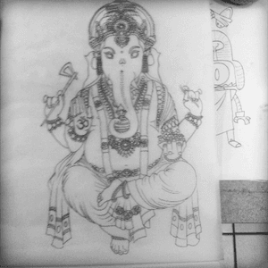 Ganesh project #tattoo #art #ready #Ganesh #paint 