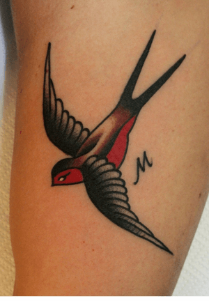 Old school Swallow by tattoo artist Valerio Scissor