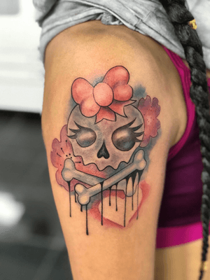 #skull #bow #flowers #color #colorful 