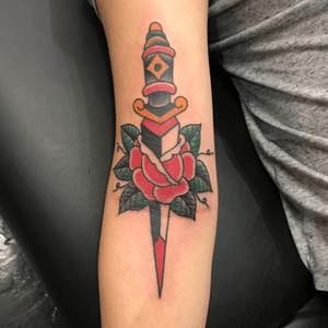 Rose and dagger on ditch