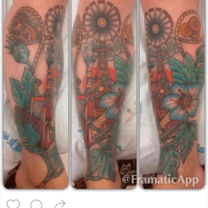 Grapes ld Wrath theme tattoo, artist Cody Collins, Yellow Rose Tattoo