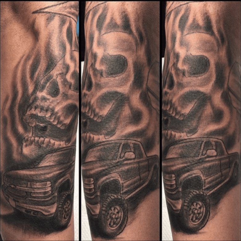 Truck Tattoo  Your Needed 23 Best Tattoo Design is Here  Tattoo Twist  Truck  tattoo Best tattoo designs Cool tattoos
