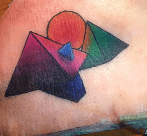 #tattoopractice #color #light #shadow #piramid  #pigskin 
