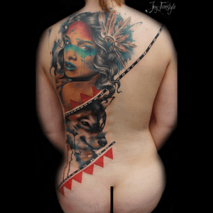 #NativeAmerican backpiece by my client Jay Freestyle out of Dermadonna Custom Tattoos (Amsterdam) ---------------------------------------------------------- "Give me a piece of your skin & I'll give you a part of my soul" Sponsored by @sorrymomtattoo @intenzetattooink #JayFreestyle #JayStyle #tattoo #art #WeAreSorryMom #aftercare #inkedmag #tattrx #tattoos_of_insta #tattoos_of_instagram #instatattoo  #intenzetattooink #watercolor #freehand #watercolortattoo #GoBigOrGoHome #tattooartist #MarketInk 