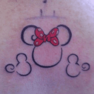 Adding a green D and a blue E to the little micky ears
