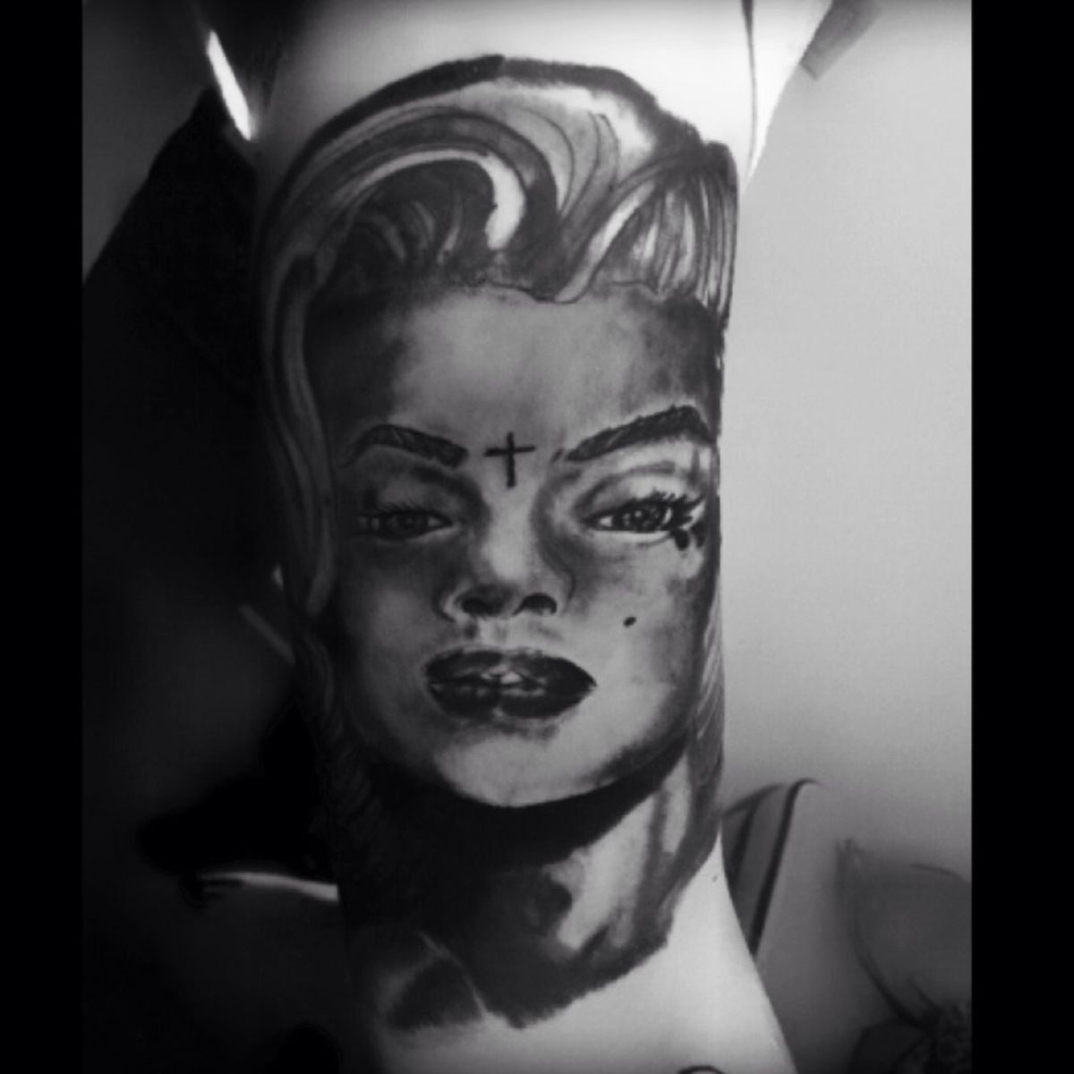 Tattoo uploaded by Tiny Tim • marilynmonroe tatt tattoo black grey