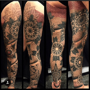 Mandala leg sleeve by @tattoosbyloaf