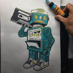 Almost done coloring on you weirdo robot