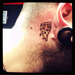 Slice of pizza #ear #pizza #pizzatattoo 