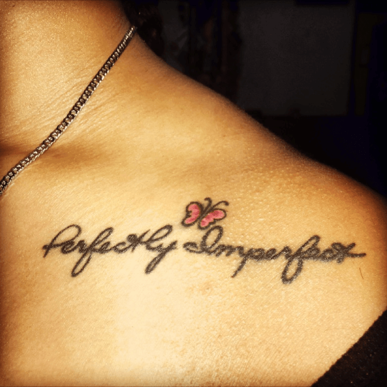 Perfectly Imperfect Quote Tattoo in 2023  Unique wrist tattoos Text tattoo  arm Inspirational tattoos