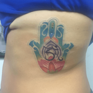 Jamsa Tattoo, Ohm symbol & Lotus Flower