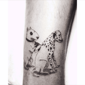 Dog tattoo studio by artist drwoo 🐕 #dogtattoo #dog #tattooing #drwoo #funnytattoos 