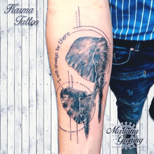 Realisic elephant father and daugther tattoo#tattoo #tatuaje #color #mexicocity #marianagroning #tatuadora #karmatattoo #awesome #colortattoo #tatuajes #claveria #ciudaddemexico #cdmx #tattooartist #tattooist #elephant #elephanttattoo #father #fatheranddaughter #fatherandson 