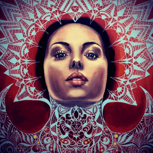 #lace #portrait #painting #acrylicpainting #gaze #royal 