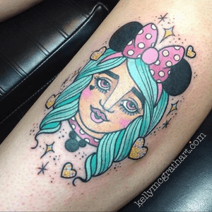 Minnie Mouse inspired Girl tattoo #Disney #Minnie #Girl #Blue 