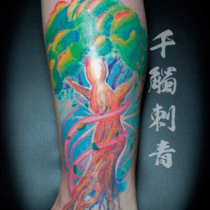 Abstract Mother earth tree tattoo
