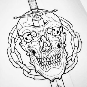 Commission design #danberry #tattoo #skull 