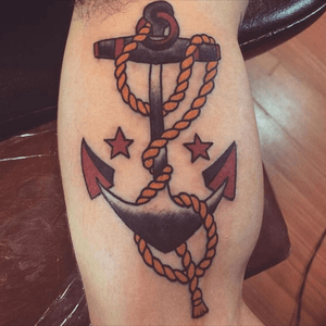Sailor Jerry Anchor. Done at Finna Tattoos in Portland, ME. 