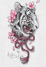 White Tiger Tattoo Design