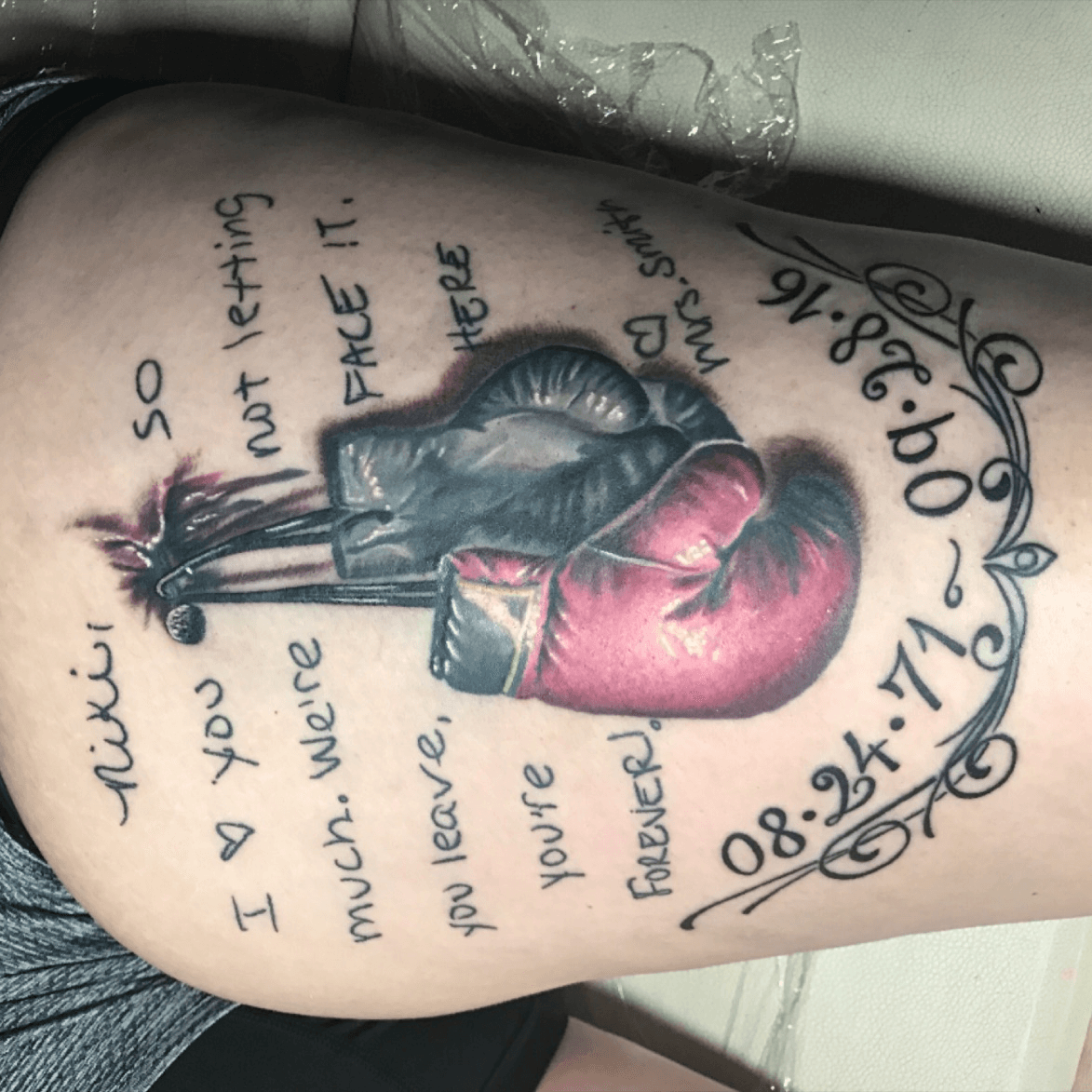 Pink Boxing Gloves Tattoo