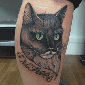 My cat Duchess - By Rachel Cook , Mink Tattoo Cardiff, UK. 