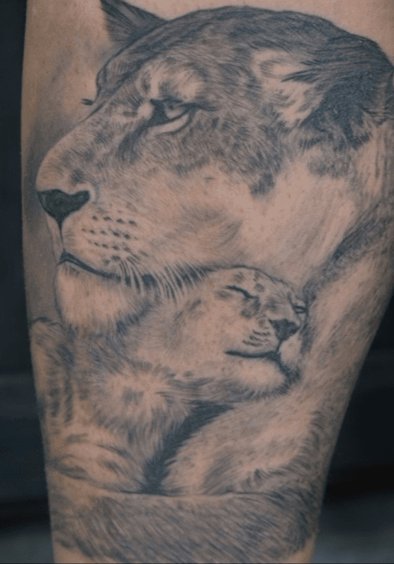 awesome lioness  cub tattoo jeysancheztattoo 11  KickAss Things