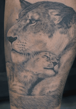 Lioness lion cub tattoo