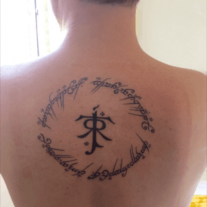 LOTR fan tatto made by Patricia Gea at Ink Tattoo in Brazil. #PatriciaGea #lordoftherings #lotr #blackspeech #blackAndWhite #lotrtattoo 