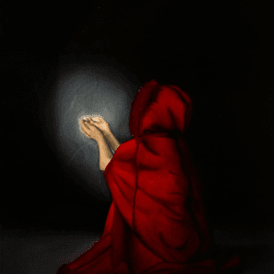 Little light - oils on canvas #painting #red #realism #figure #portrait #light #little #unisex 